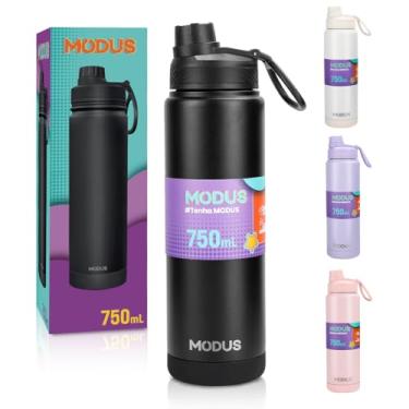 Imagem de Garrafa Térmica - 750ml, Parede Dupla de Isolamento 24horas Gelado, Tampa Rosca De Segurança, Anti Vazamento, BPA Free (Preto 750mL)