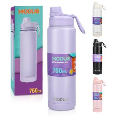 Imagem de Garrafa Térmica - 750ml, Parede Dupla de Isolamento 24horas Gelado, Tampa Rosca De Segurança, Anti Vazamento, BPA Free (Roxo 750mL)