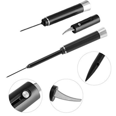 Imagem de GLOGLOW Abridor de Garrafas Saca-rolhas de Liga Preta Com Cortador de Folha, 7,48 X 1,02 Polegadas, Design Leve e Portátil Abridor de Vinho Com Pressão de Ar, Nan