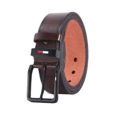 Imagem de Cinto Masculino De Couro PU Com Fivela De Liga Preta Café Marrom Moda 