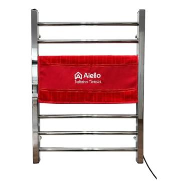 Imagem de Toalheiro Térmico Cromado Duplo Bivolt com 8 Barras para 2 Toalhas de Banho Aquecimento Rápido (Cromado - Lado Direito)