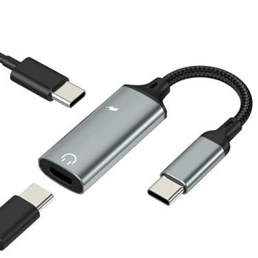 Imagem de Divisor USB C (2 em 1) tipo C para adaptador de fone de ouvido para iPhone 17 16 15 carregador cabo de áudio dongle cabo de carregamento duplo fone de ouvido de carro multiportas para iPad conversor