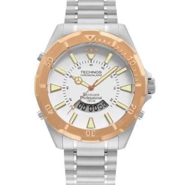 Imagem de Relógio Anadigi Masculino Prata Technos Skydiver - WT205GC/1B-Masculino