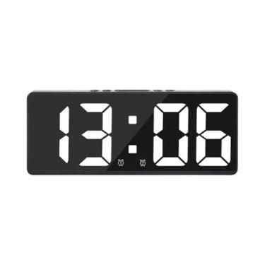 Imagem de Despertador Digital LED Com Controle De Voz, Função Soneca, Temperatur