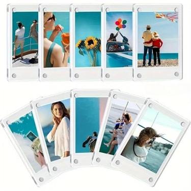 Imagem de Kit Moldura Porta Retrato de Acrílico Magnética Imã 6x9cm – Para Fotos Polaroid/Instax(10 Peças)