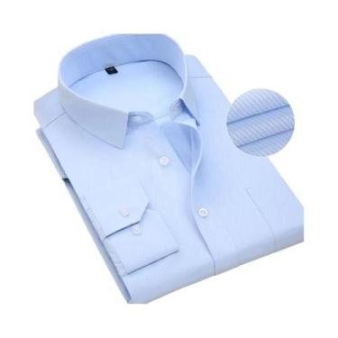 Imagem de Camisas Sociais Masculinas Slim Fit Tamanho 7XL plus Size Manga Longa 