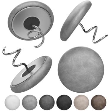 Imagem de MAICOBI Alfinetes torcidos de estofamento de couro para saias de cama – pacote com 12 suportes de tecido e tachas para capas de sofá, poltronas e costura DIY – Acessórios de estofamento com design de