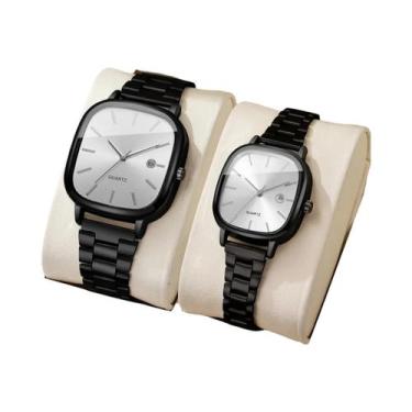 Imagem de Relógios De Pulso De Quartzo Para Casal Com Mostrador Quadrado, Relógi