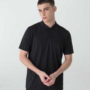 Imagem de Camisa Polo Fila Basic Letter Masculina, Preto, G