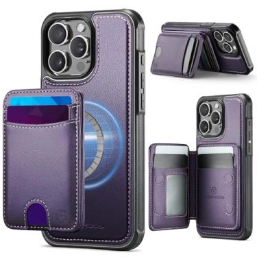 Imagem de owlhold Capa carteira para iPhone 13 Pro, compatível com MagSafe e bloqueio de RFID 2 em 1, capa removível de couro PU à prova de choque, capa carteira dobrável dobrável para iPhone 13 Pro de 6,1