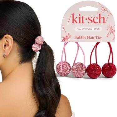Imagem de Kitsch Laço de cabelo bolha sem danos – Suportes de rabo de cavalo brilhantes com strass cintilantes | Acessórios de cabelo sem vincos, divertidos e festivos para estilo diário | Presentes ideais para