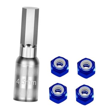 Imagem de menolana Conjunto de 4 porcas de roda 1/30, ferramenta de montagem de porcas de roda profissional de alto desempenho, peças de reposição robustas para upgrades, Azul