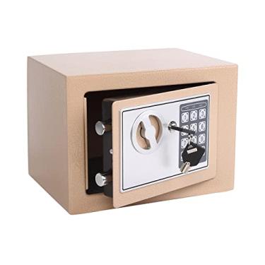 Imagem de Yuanshikj SAFEElectronic Deluxe Cofre Digital Segurança Cofre Teclado Bloqueio Home Office Hotel Negócios Joias Arma Uso Dinheiro Armazenamento Dinheiro (OCHRE AMARELO)