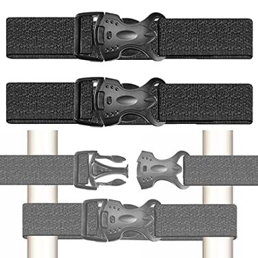 Imagem de Woyeainy Pacote com 2 fechaduras ajustáveis de segurança para bebês/fechaduras de segurança para crianças. Fechaduras de armário para portas duplas/fechaduras para geladeira francesa/Fechaduras de