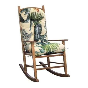 Imagem de TESICA Almofadas de substituição para cadeiras de balanço adornadas para ambientes internos e externos, para pátio, casa, jardim, escritório, bege, verde