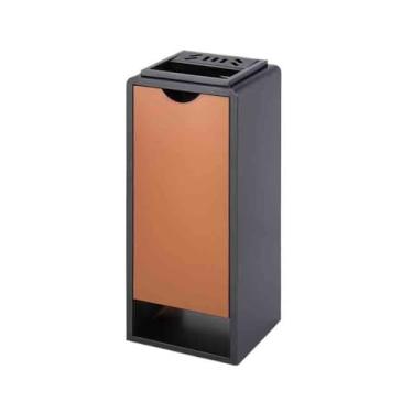 Imagem de Coluna de cinzeiro de aço inoxidável preto/dourado em pé, corredor, corredor, hotel, clube, corredor, exterior, hotel, lixeira, lobby, suporte vertical para cigarro (preto)