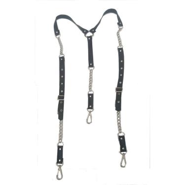 Imagem de Suspensório Com Correntes Preto Su028 Couro