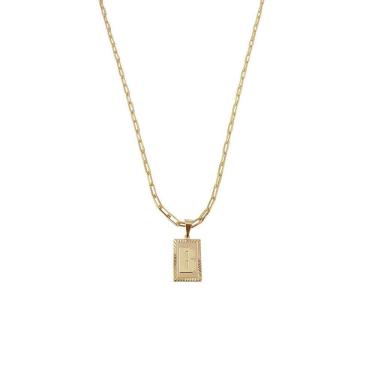 Imagem de Cordão 60Cm Masculino Feminino Pingente Letra B Banhado Ouro