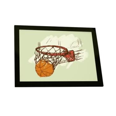 Imagem de Quadro Decorativo Basquete Ilustração Cesta Verde Decoração Poster Quarto Sala