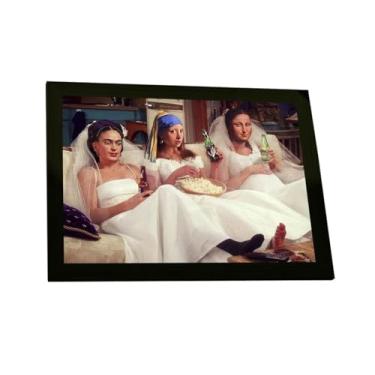 Imagem de Quadro Decorativo Engraçado Serie Monalisa Frida Decoração Poster Quarto Sala