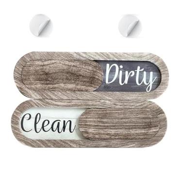 Imagem de Ímã de lava-louças Placa limpa e suja – Placa de ímã sujo limpa de madeira rústica para casa de fazenda, funciona para todas as máquinas de lavar louça, acessórios para lava-louças (café leve)
