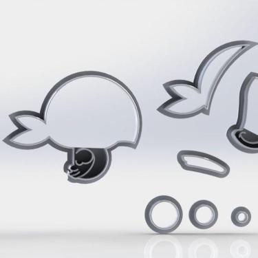 Imagem de Cortador Jack e Os Piratas Papagaio Modular Tamanho 5cm