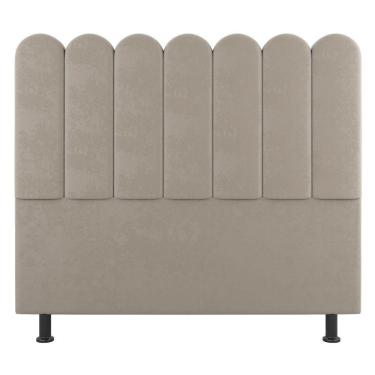Imagem de Cabeceira Cama Box Casal Queen Size Lana 160cm Suede Bege - Abmaza