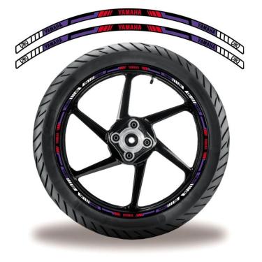 Imagem de Adesivo Refletivo Friso Roda Moto Yamaha Vermelho Vermelho Azul
