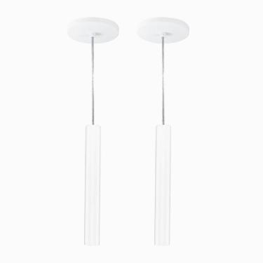 Imagem de Kit 2 Pendente Tubo Palito Moderno 30cm - Branco
