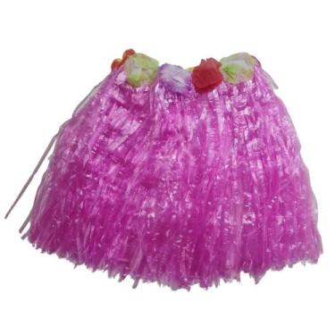 Imagem de Saia Havaiana 40cm para Festa e Carnaval - DreamInBox, Rosa