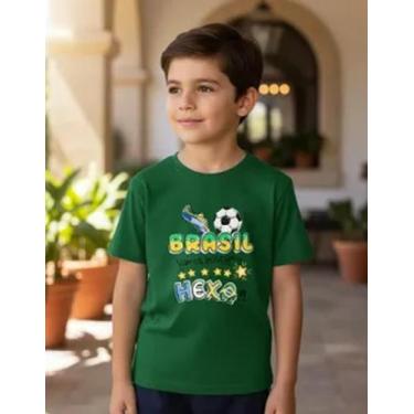 Imagem de Camiseta Slim Infantil Algodão Estampa Brasil Copa - LOJA RPERONI, Ver