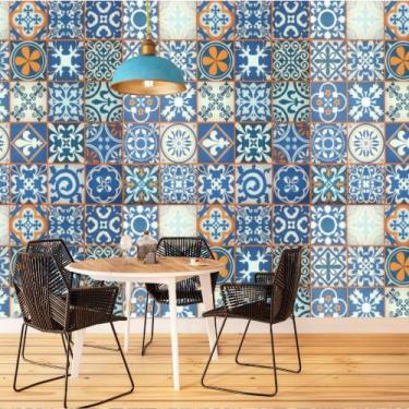 Imagem de Papel de Parede Adesivo Autocolante Decorativo Azulejo Português 5 MET