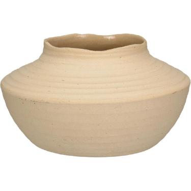 Imagem de VASO REDONDO DECORATIVO ENFEITE CASA HOME&CO CERÂMICA 13x20x20cm BEGE