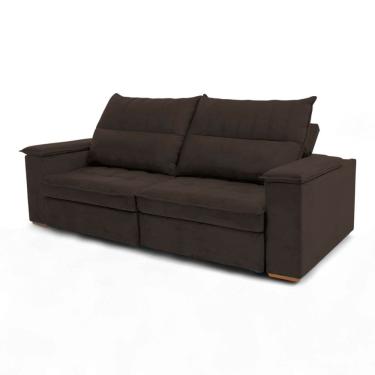 Imagem de Sofá Retrátil Reclinável Casal 2 Lugares 2,10m California Veludo - Loja Sheep