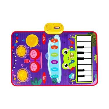 Imagem de Tapete Musical Infantil 80x50cm Com Teclado De Piano E Bateria, Tapete