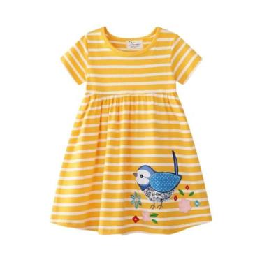 Imagem de Vestido De Princesa Com Listras Bordadas Para Meninas, Moda Infantil C