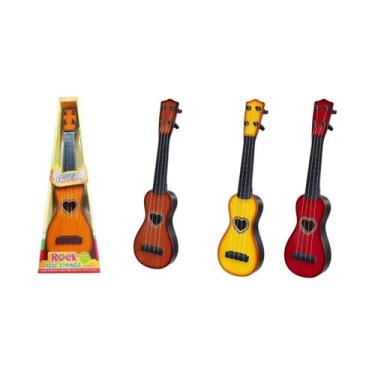 Imagem de Brinquedo De Guitarra Elétrica Para Crianças Com Cordas Retráteis Inst