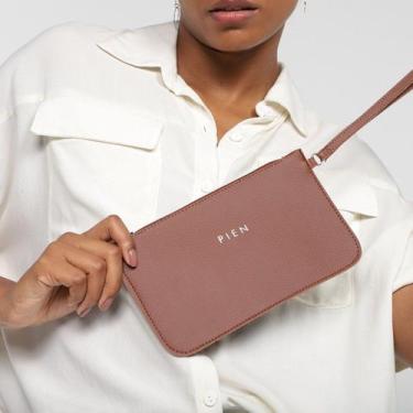 Imagem de Bolsa Pien Clutch Retengular Pequena Feminina, Caramelo, Único