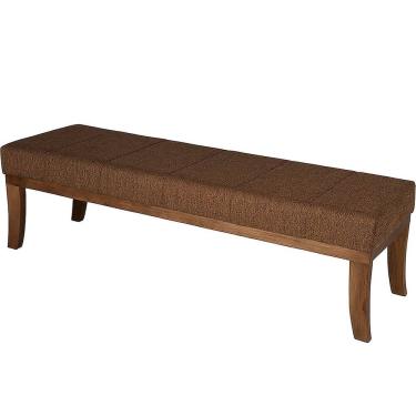 Imagem de Puff para Quarto 160cm Linho Pés Imbuia Lúcia Marrom