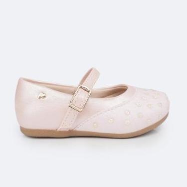 Imagem de Sapatilha Bebê Pampili Angel com Pedras Rosa Novo Fivela-Feminino