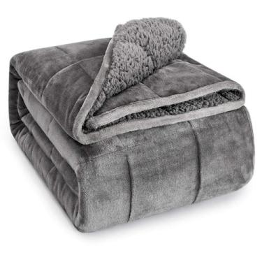 Imagem de Cobertor pesado Wemore Sherpa Fleece para adulto 6,8 kg 200x220cm
