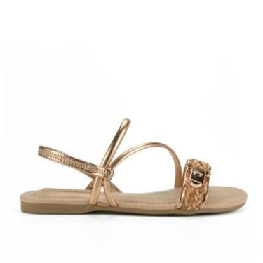 Imagem de Sandália Pink Cats Infantil Rasteira Metalizada V4871-Feminino