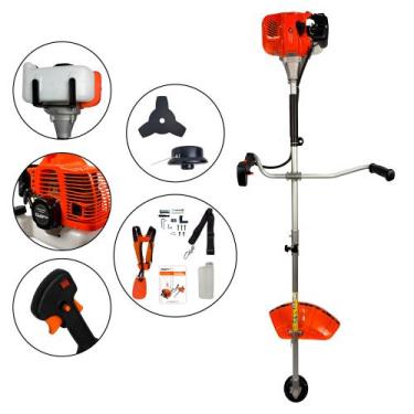 Imagem de Roçadeira a Gasolina Aparador Cortador de Grama 52cc 2,5HP com Tubo Bi