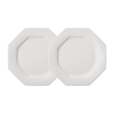 Imagem de Jogo 2 Pratos Rasos Prisma Brancos 28 Cm Porcelana Schmidt