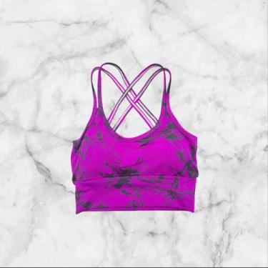 Imagem de Top Degrade Feminino Fitness Academia - bella fitness, Roxo marmorizad