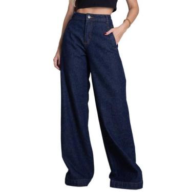 Imagem de Calça Jeans Sawary Wide Leg - 282832 - Azul médio 44, Azul, 44