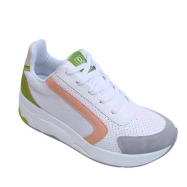 Imagem de Tênis Feminino Sneaker Casual Confortável Bebecê T1374-462, Branco, 38