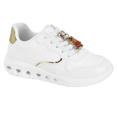 Imagem de Tenis molekinha casual ref 2588.106.12638 menina, Branco, Dourado, 31