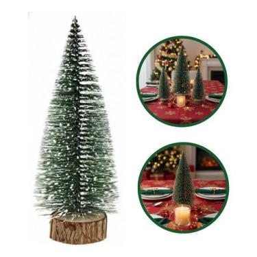 Imagem de Árvore Natal Pinheiro 32cm Decoração Nevada Decoração 32cm Verde Pinhe