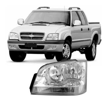 Imagem de Farol S10 Blazer Pitbull 2001/2011 M. Cromada Pisca Cristal Esquerdo -